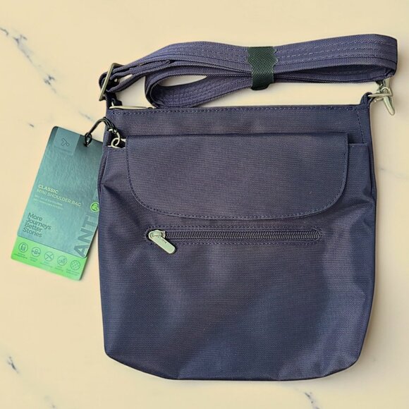 NWT Travelon Purple Anti-Theft Classic Mini Shoulder Bag Compact Crossbody - Picture 1 of 3